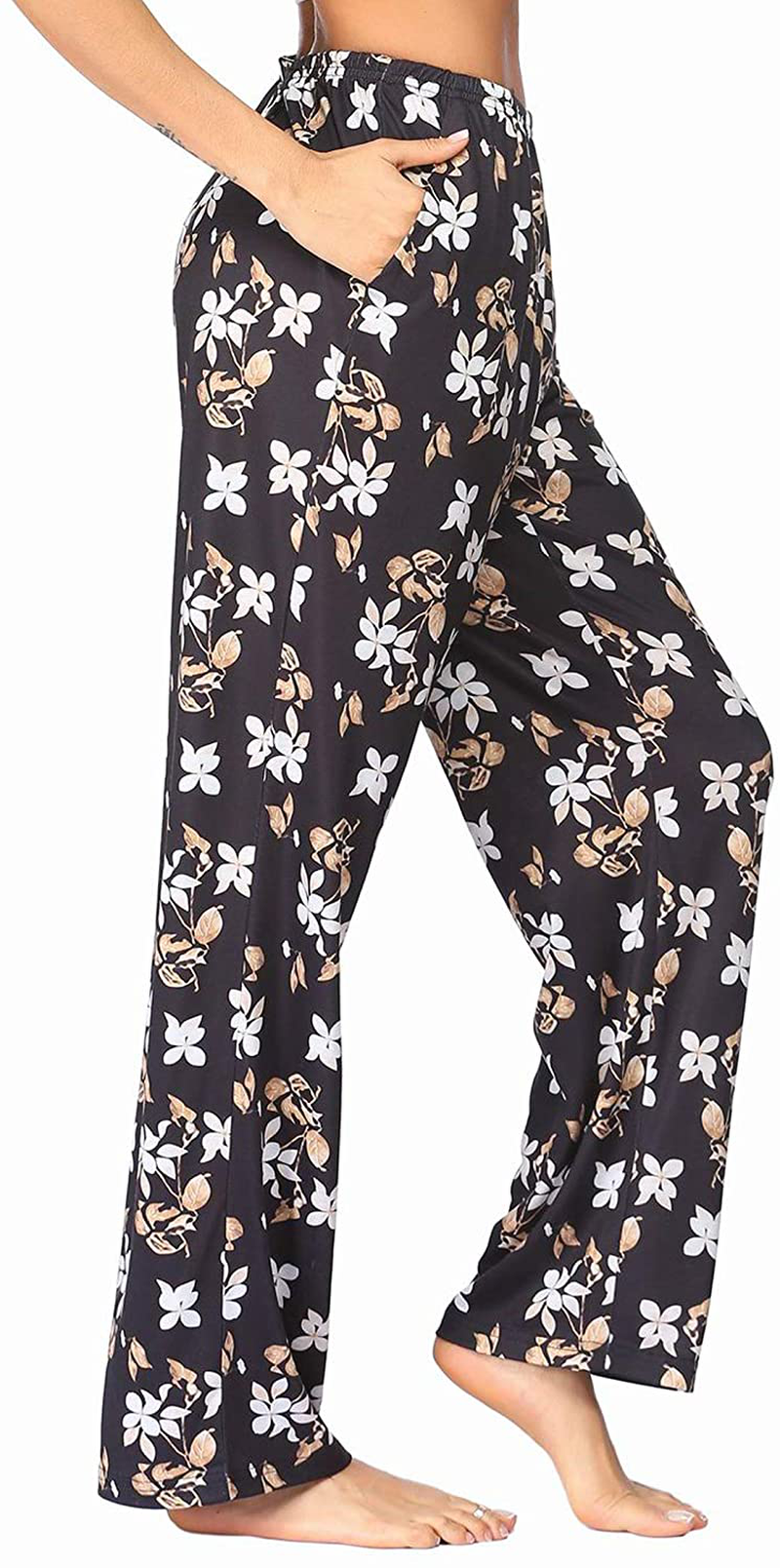Ekouaer Pajama Pants Women'S Casual Lounge Pants Soft Cotton Sleepwear Pj Bottoms with Pockets S-XXL Apparel & Accessories > Clothing > Sleepwear & Loungewear > Pajamas Kylie Max   
