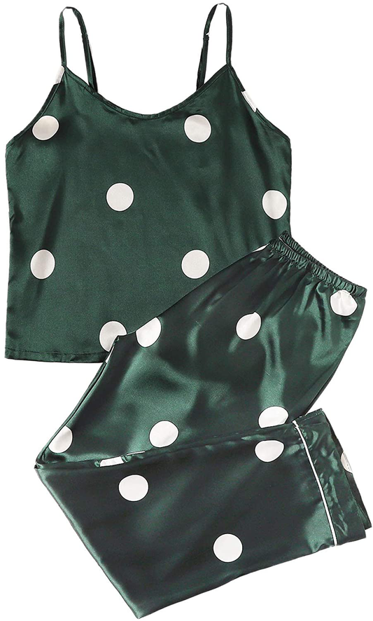 Milumia Women'S Cute Polka Dot Print Cami Top and Shorts Pajama Set 2Pcs Sleepwear Apparel & Accessories > Clothing > Sleepwear & Loungewear Kylie Max   