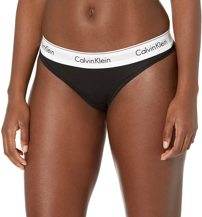 Calvin Klein Women's Modern Cotton Thong Panty Apparel & Accessories > Clothing > Underwear & Socks > Underwear Calvin Klein Black Large 