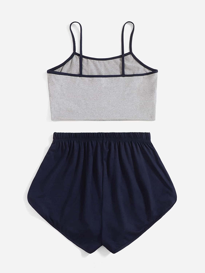 SOLY HUX Women'S Letter Print Cami Top and Shorts Pajama Set Sleepwear Apparel & Accessories > Clothing > Sleepwear & Loungewear Kylie Max   