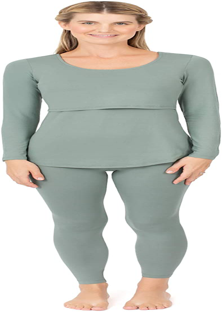 Kindred Bravely Jane Nursing Pajama Set | Nursing Pajamas for Breastfeeding Apparel & Accessories > Clothing > Sleepwear & Loungewear > Pajamas Kindred Bravely Sage Small 
