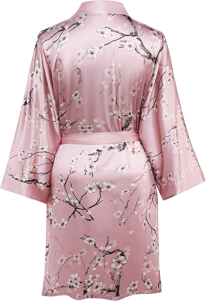 BABEYOND Short Kimono Bath Robe Blouse Kimono Cover up Loose Cardigan Sleepwear Wedding Robe Apparel & Accessories > Clothing > Sleepwear & Loungewear > Robes KYLIE MAX   
