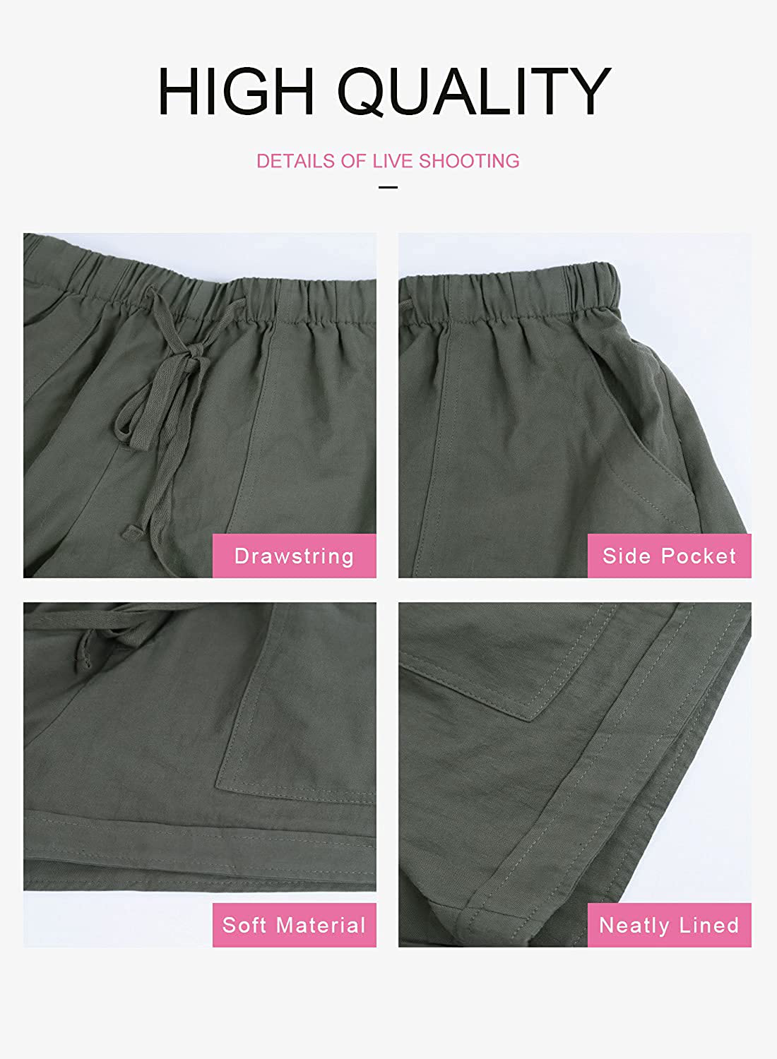 Dokotoo Womens Comfy Drawstring Casual Elastic Waist Pocketed Shorts Apparel & Accessories > Clothing > Shorts Kylie Max   