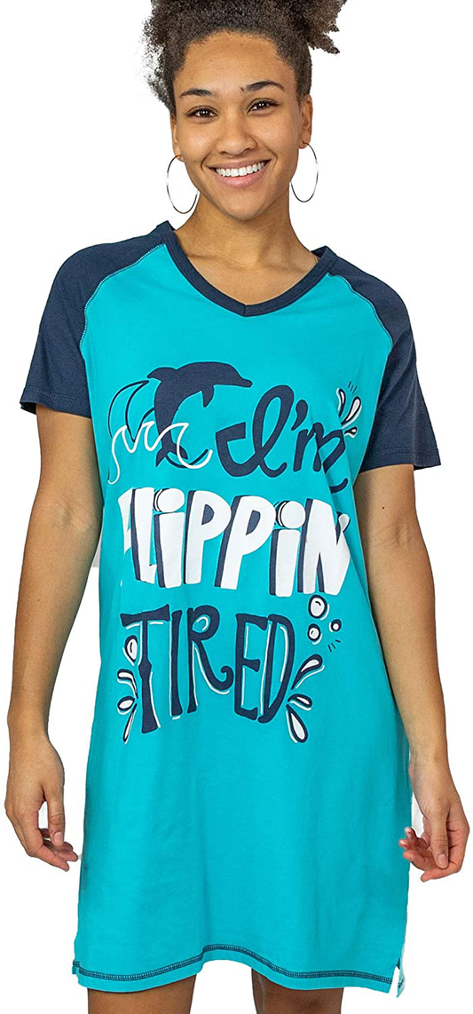 Lazy One V-Neck Nightshirts for Women, Animal Designs Apparel & Accessories > Clothing > Sleepwear & Loungewear > Nightgowns Kylie Max   