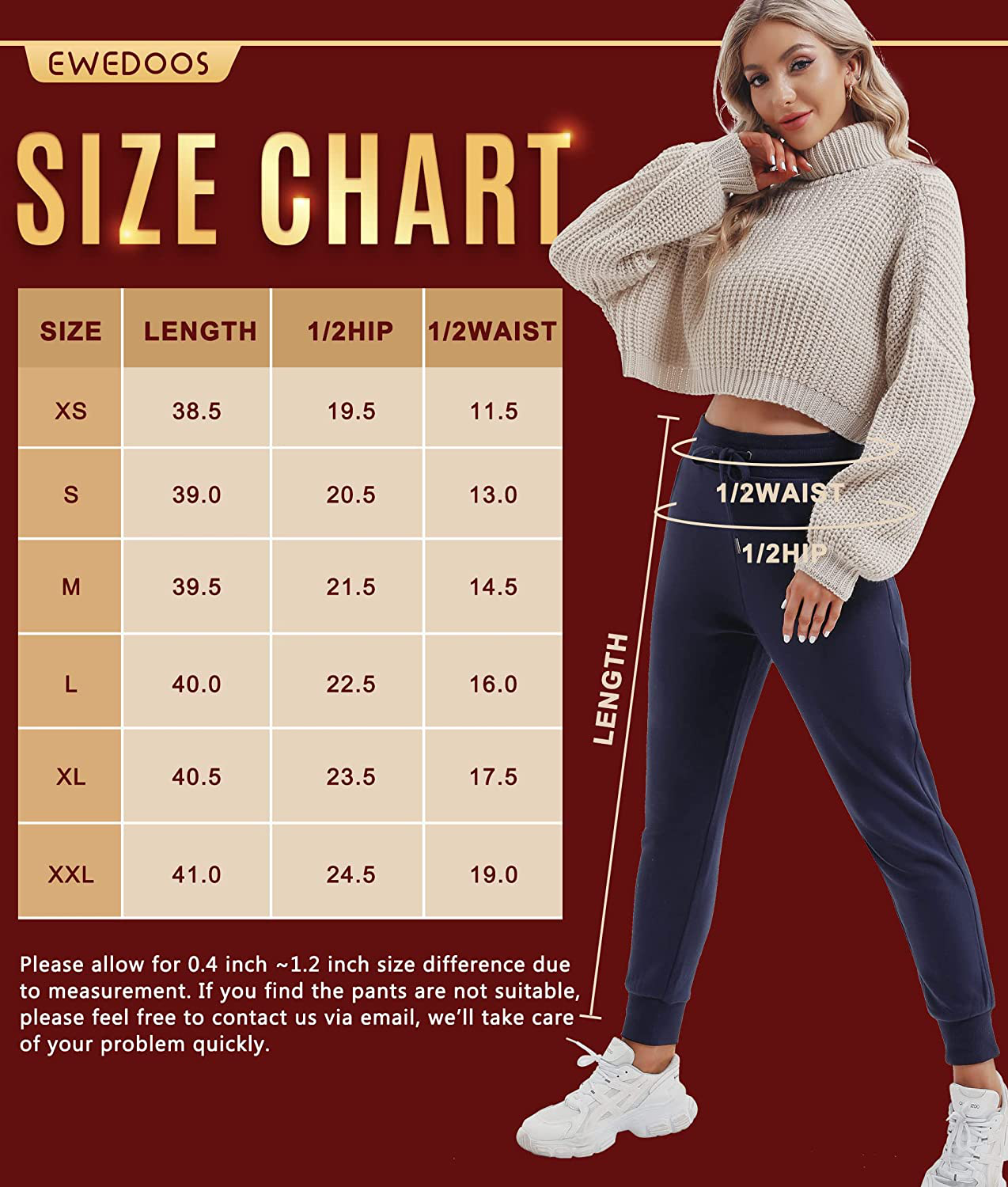 Ewedoos Fleece Sweatpants for Women with Pockets - Fleece Lined Joggers for Women Winter Pants Womens Sweatpants with Pockets Apparel & Accessories > Clothing > Activewear Kylie Max   