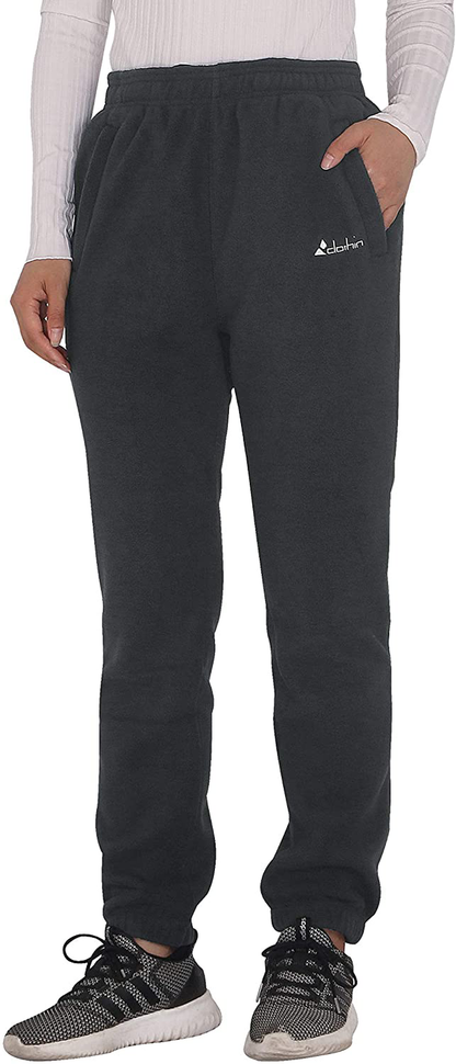 clothin Men/Women Polar Fleece Thermal Sweatpants Apparel & Accessories > Clothing > Activewear clothin Elastic-cuff Women Grey Small 