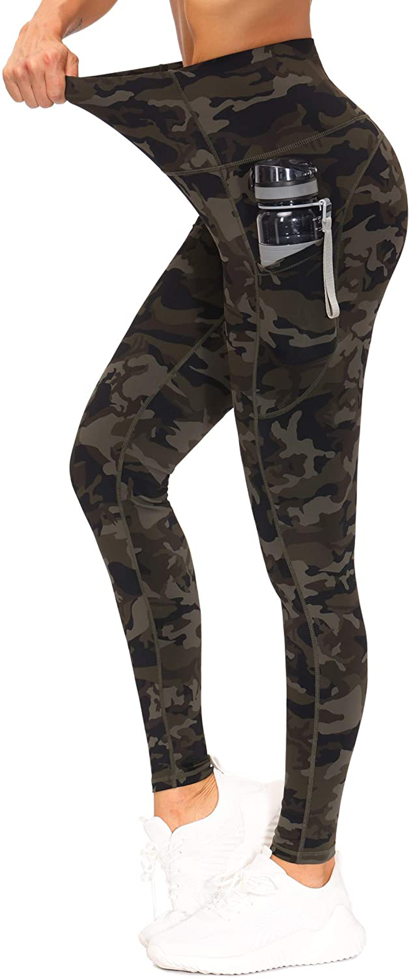 THE GYM PEOPLE Thick High Waist Yoga Pants with Pockets, Tummy Control Workout Running Yoga Leggings for Women Apparel & Accessories > Clothing > Activewear THE GYM PEOPLE   
