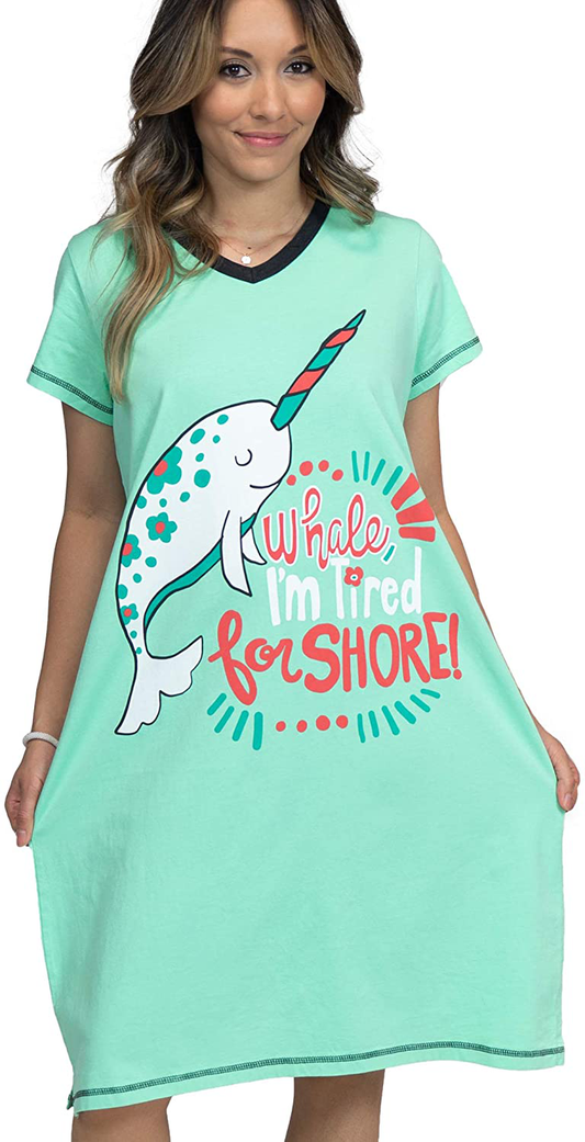 Lazy One V-Neck Nightshirts for Women, Animal Designs Apparel & Accessories > Clothing > Sleepwear & Loungewear > Nightgowns Kylie Max   
