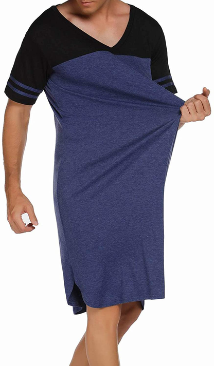 Ekouaer Nightgowns Mens V Neck Long Sleeve Sleepwear Big&Tall Pajama Sleeping Wear Loungewear Nightshirts M-XXXL Apparel & Accessories > Clothing > Sleepwear & Loungewear > Nightgowns Kylie Max   
