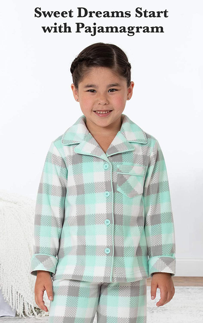 Pajamagram Big Girls Fleece Button-Front Pajama Set Apparel & Accessories > Clothing > Sleepwear & Loungewear > Pajamas Kylie Max   