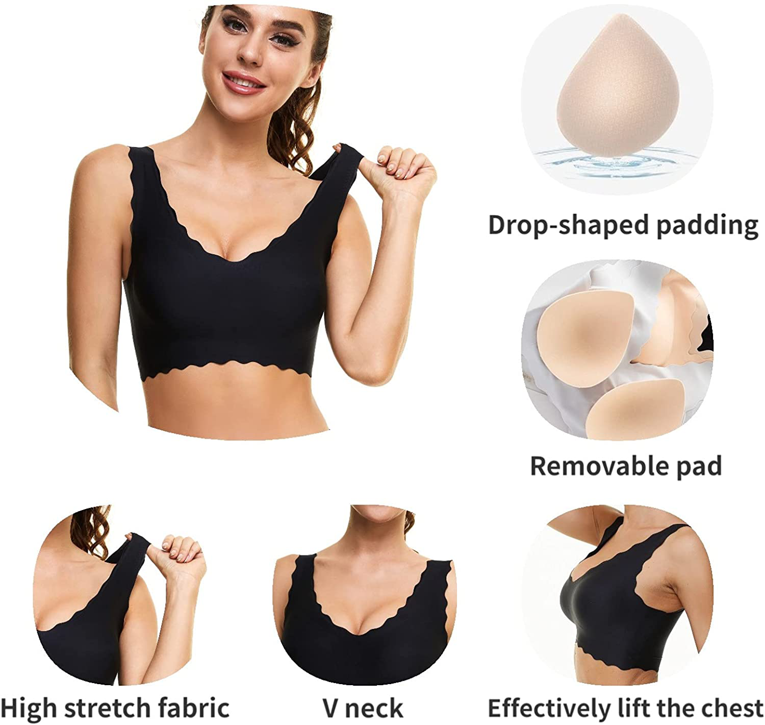 UOTJCNR Women'S Seamless Wireless Invisible Bra Comfy Sleep Bras Thin Soft Daily Bras for Yoga Sport Apparel & Accessories > Clothing > Underwear & Socks > Bras Kylie Max   
