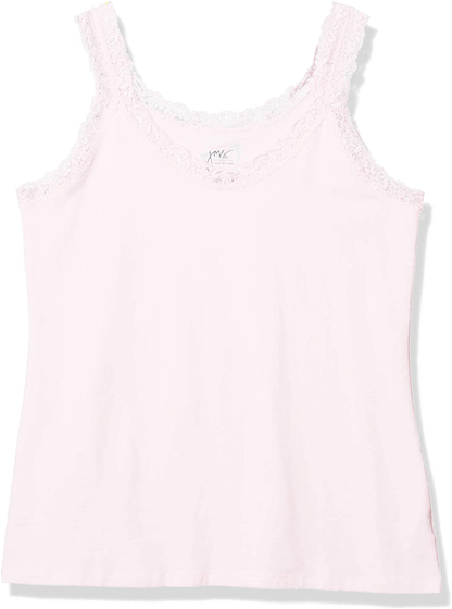 JUST MY SIZE Women'S plus Size Stretch Jersey Lace Trim Tank Apparel & Accessories > Clothing > Activewear Kylie Max   