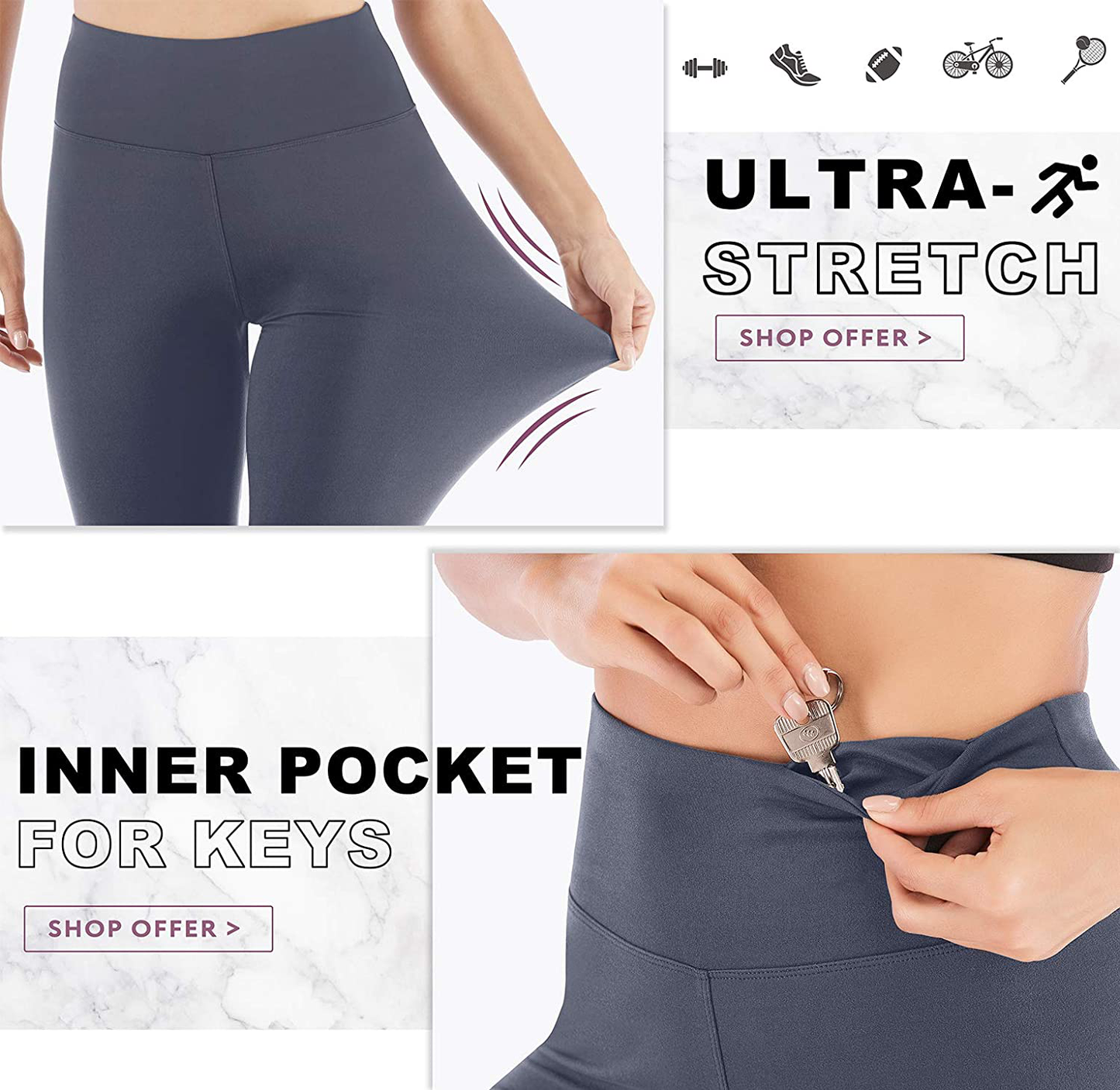 IUGA High Waisted Leggings for Women Workout Leggings with Inner Pocket Yoga Pants for Women Apparel & Accessories > Clothing > Activewear IUGA   