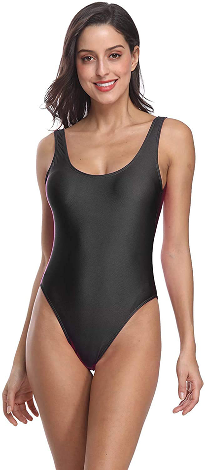 MIAIULIA Women'S Retro 80S/90S Inspired High Cut Low Back Padding One Piece Swimwear Bathing Suits Apparel & Accessories > Clothing > Swimwear Kylie Max   