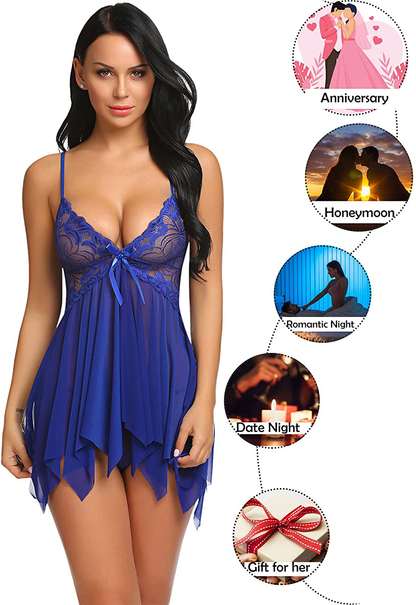 Avidlove Lingerie for Women Lace Babydoll Sleepwear Boudoir Outfits plus Size Langeray XS-5XL Apparel & Accessories > Clothing > Underwear & Socks > Lingerie Kylie Max   