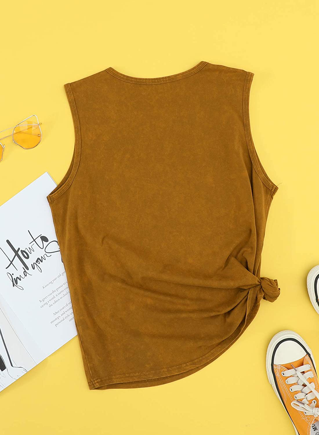 Dokotoo Womens Crew Neck Tank Tops Summer Leopard Detail Print Top Casual Cami Shirts Blouses S-XXL Apparel & Accessories > Clothing > Activewear Kylie Max   
