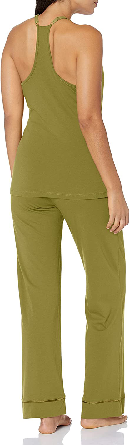 Cosabella Women'S Bella Curvy Racerback Cami Robe & Pant Pajama Set, Deep Ruby/Deep Ruby, Petite Apparel & Accessories > Clothing > Sleepwear & Loungewear Kylie Max   