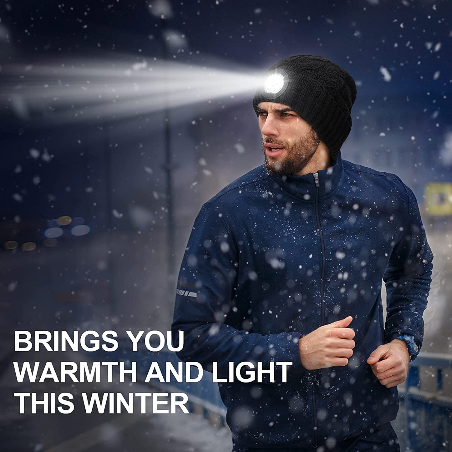 Gifts for Men Beanie Hat with Light - Christmas Stocking Stuffers Dad Gifts for Women Husband Boyfriend Brother Him Grandpa Headlamp Warm Winter Cap, Flashlight Hat for Fishing Running Camping Arts & Entertainment > Party & Celebration > Gift Giving WINCHY   