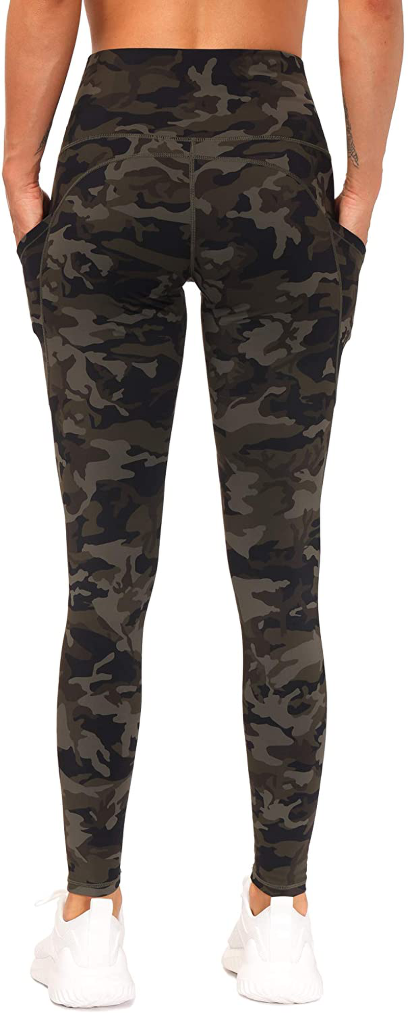 THE GYM PEOPLE Thick High Waist Yoga Pants with Pockets, Tummy Control Workout Running Yoga Leggings for Women Apparel & Accessories > Clothing > Activewear THE GYM PEOPLE   