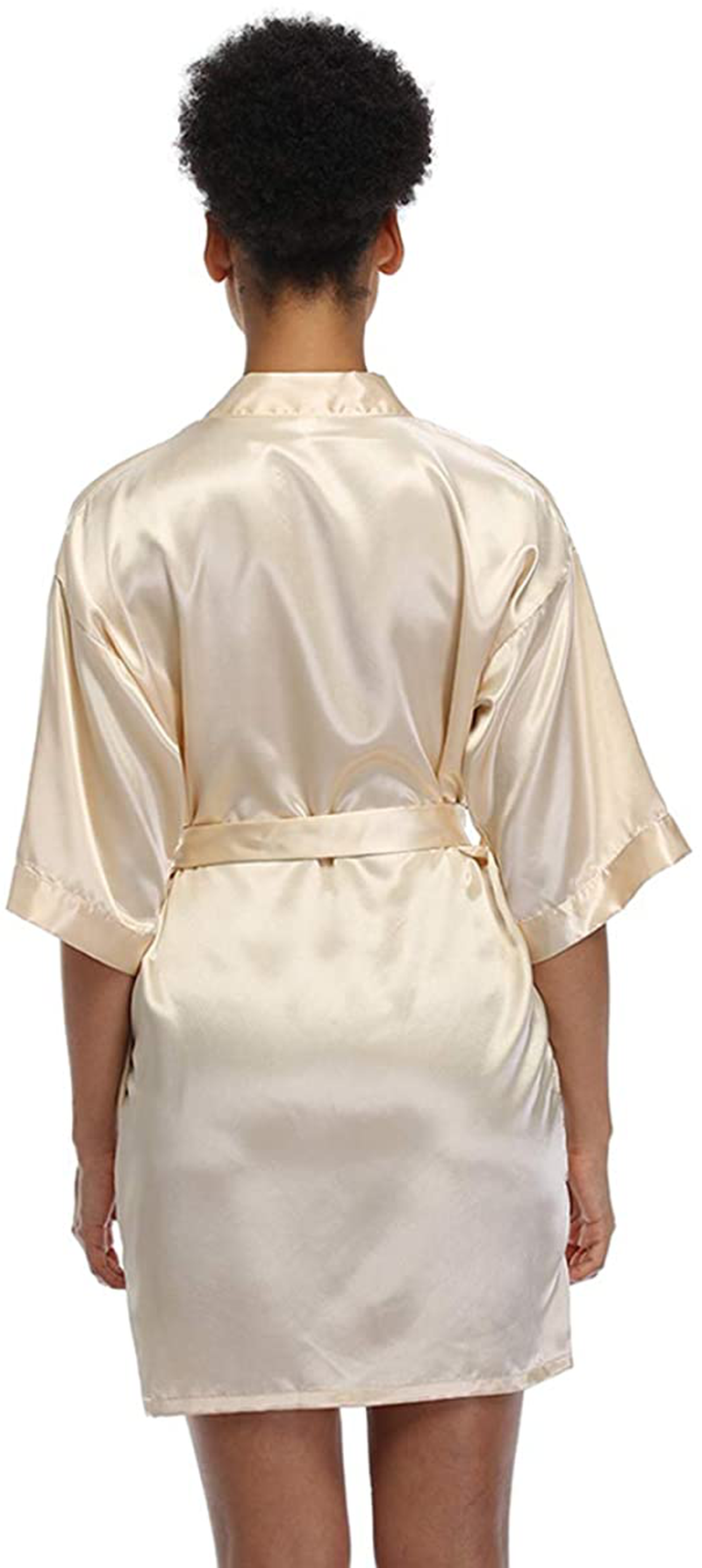 Short Silky Robe for Women Bridal Lightweight Sleepwear Satin Kimono Bathrobe Apparel & Accessories > Clothing > Sleepwear & Loungewear > Robes Ferrendo   