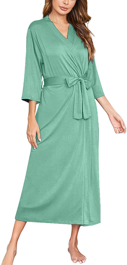 Ekouaer Womens Robes, Lightweight Cotton Robe Soft Sleepwear Ladies Loungewear Dressing Gown Long Bathrobe Apparel & Accessories > Clothing > Sleepwear & Loungewear > Robes Ekouaer   