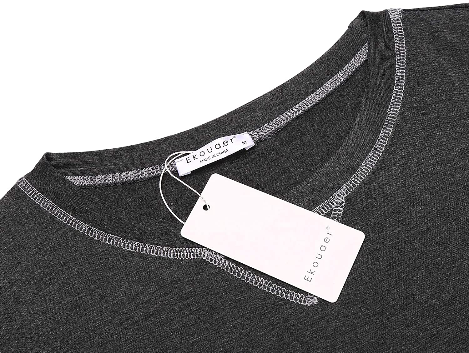 Ekouaer Mens Nightshirt Short Sleeve Nightwear Comfy Loose Night Shirts Henley Sleep Shirt Soft Sleepwear M-XXXL Apparel & Accessories > Clothing > Sleepwear & Loungewear > Nightgowns Kylie Max   