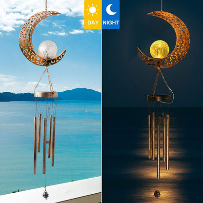 Moon Crackle Glass Ball Wind Chimes Solar Wind Chimes Moon Decor for Outside Outdoor Clearance Gardening Gifts Birthday Gifts for mom for Women Grandma giftsChristmas Decorations Christmas Light. Arts & Entertainment > Party & Celebration > Gift Giving ShangTianFeng   
