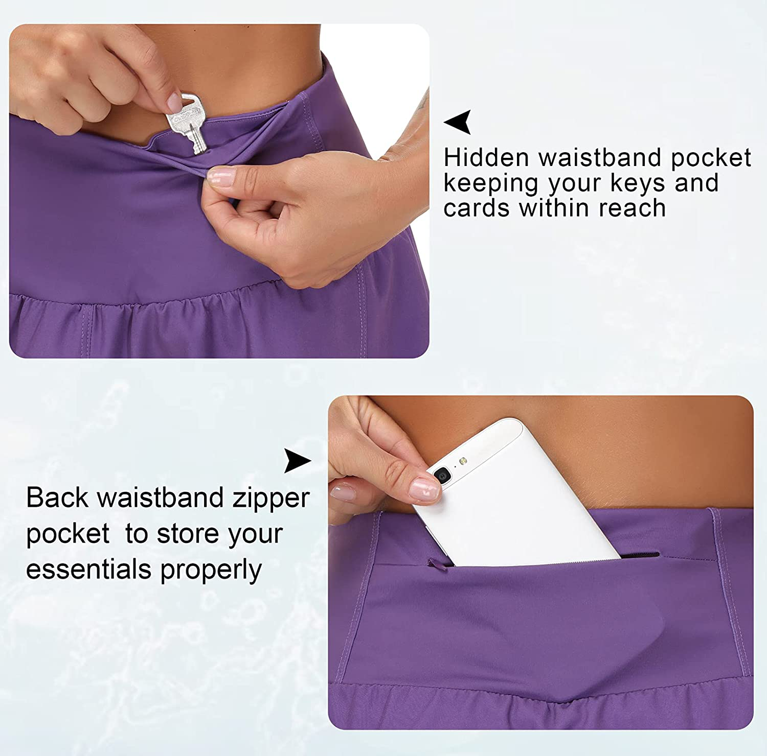THE GYM PEOPLE Womens High Waisted Running Shorts Quick Dry Athletic Workout Shorts with Mesh Liner Zipper Pockets Apparel & Accessories > Clothing > Shorts Kylie Max   
