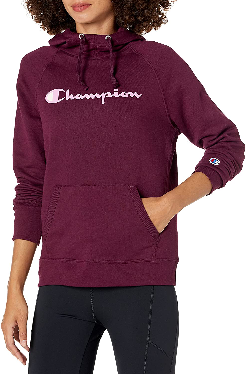 Champion Women'S Classic Script Logo, Powerblend Fleece Hoodie Apparel & Accessories > Clothing > Activewear Kylie Max   