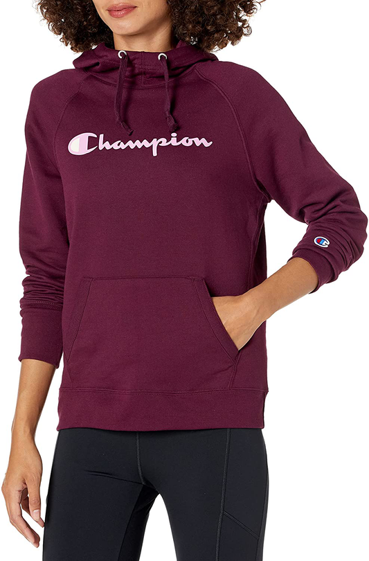 Champion Women'S Classic Script Logo, Powerblend Fleece Hoodie Apparel & Accessories > Clothing > Activewear Kylie Max   