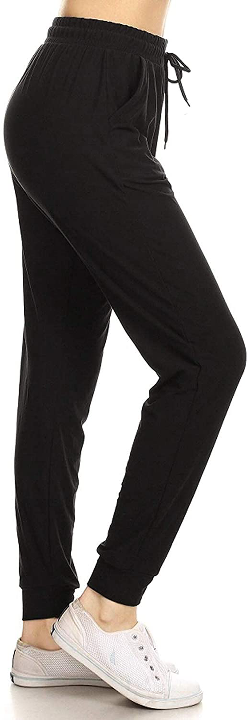 Leggings Depot Women'S Printed Solid Activewear Jogger Track Cuff Sweatpants Apparel & Accessories > Clothing > Activewear Kylie Max   