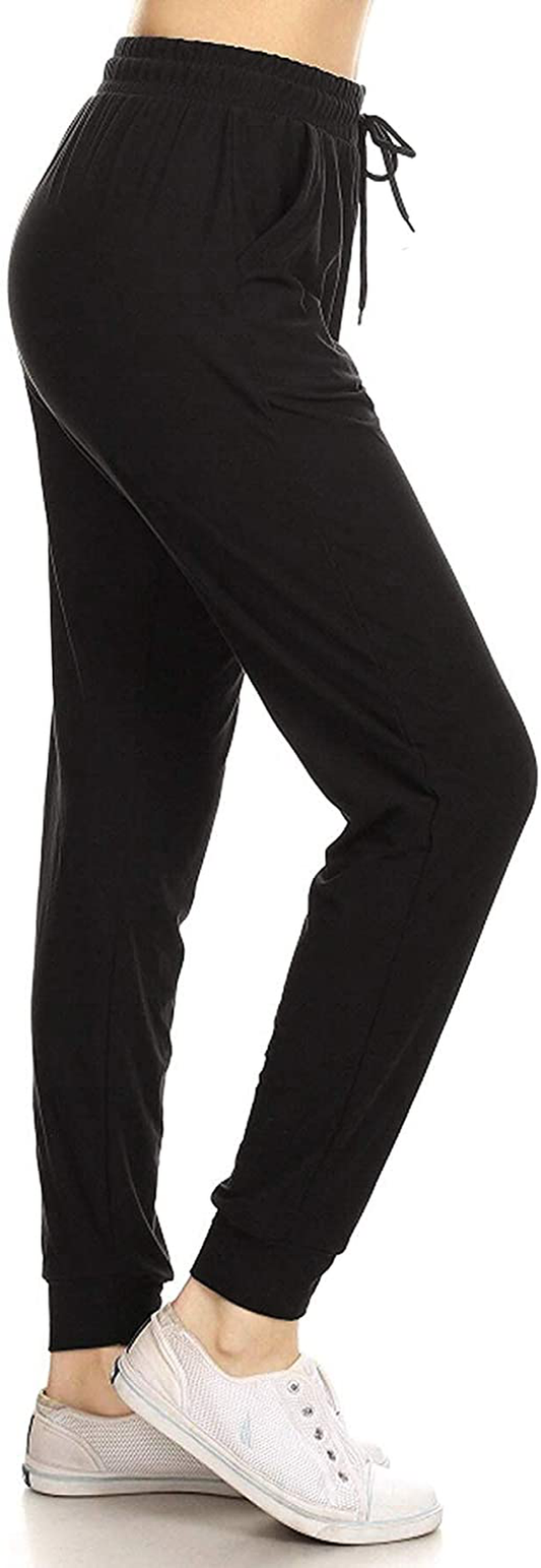 Leggings Depot Women'S Printed Solid Activewear Jogger Track Cuff Sweatpants Apparel & Accessories > Clothing > Activewear Kylie Max   