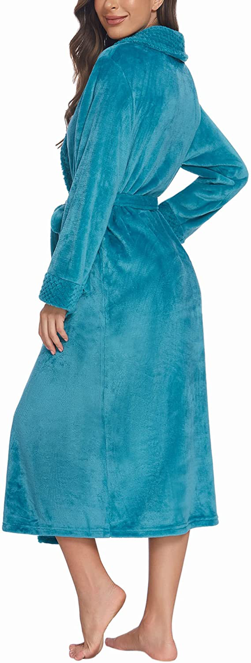 Ekouaer Womens Soft and Warm Fleece Bathrobe Kimono Spa Robe Apparel & Accessories > Clothing > Sleepwear & Loungewear > Robes Kylie Max   