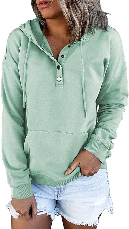 Ezymall Womens Casual Hoodies Pullover Tops Drawstring Long Sleeve Sweatshirts Fall Clothes with Pocket Apparel & Accessories > Clothing > Activewear Kylie Max   