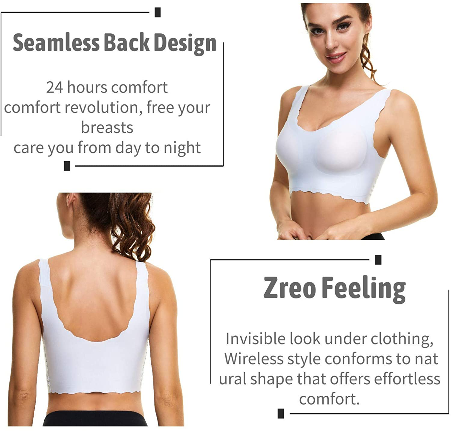 UOTJCNR Women'S Seamless Wireless Invisible Bra Comfy Sleep Bras Thin Soft Daily Bras for Yoga Sport Apparel & Accessories > Clothing > Underwear & Socks > Bras Kylie Max   