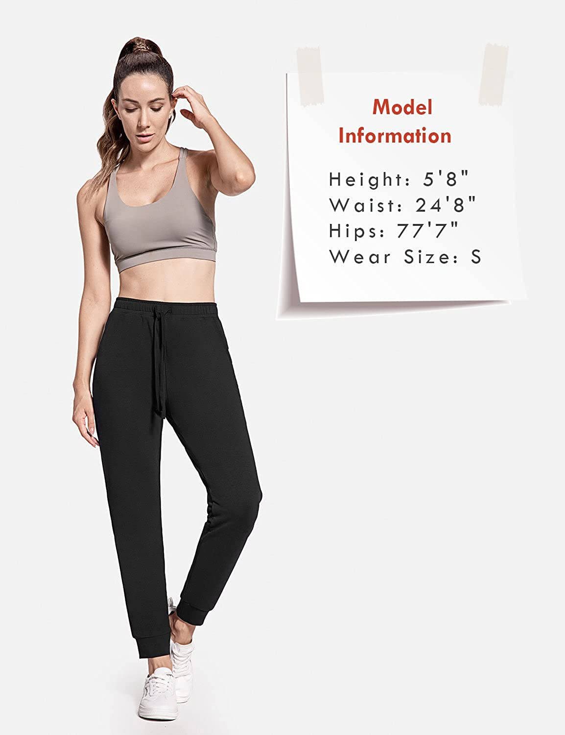 BALEAF Women'S Sweatpants Joggers Cotton Yoga Lounge Sweat Pants Casual Running Tapered Pants with Pockets Apparel & Accessories > Clothing > Activewear Kylie Max   