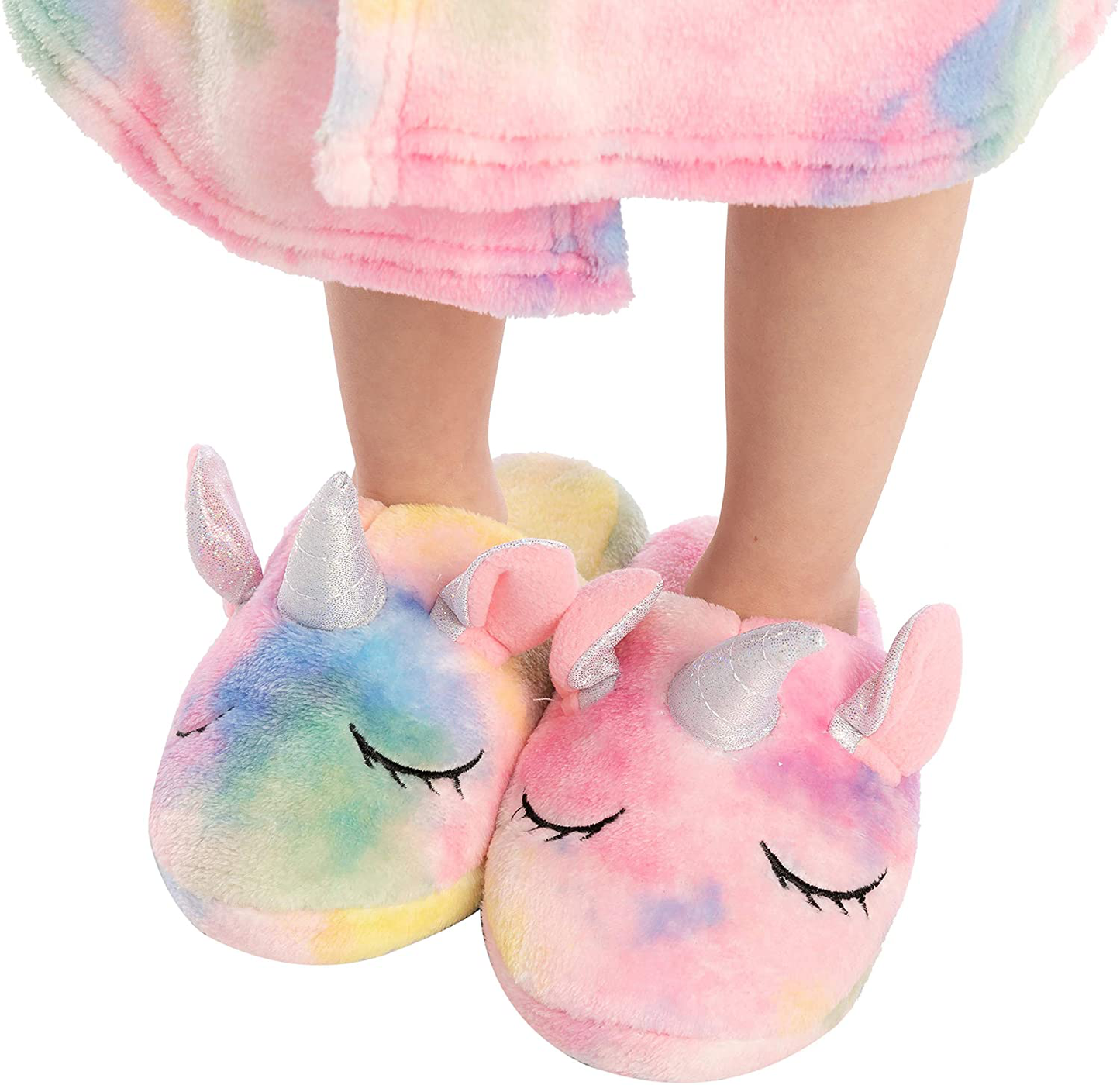 Unicorn Hooded Bathrobe Sleepwear with Blindfold, Bag, Slippers and Headband Apparel & Accessories > Clothing > Sleepwear & Loungewear > Robes Kylie Max   