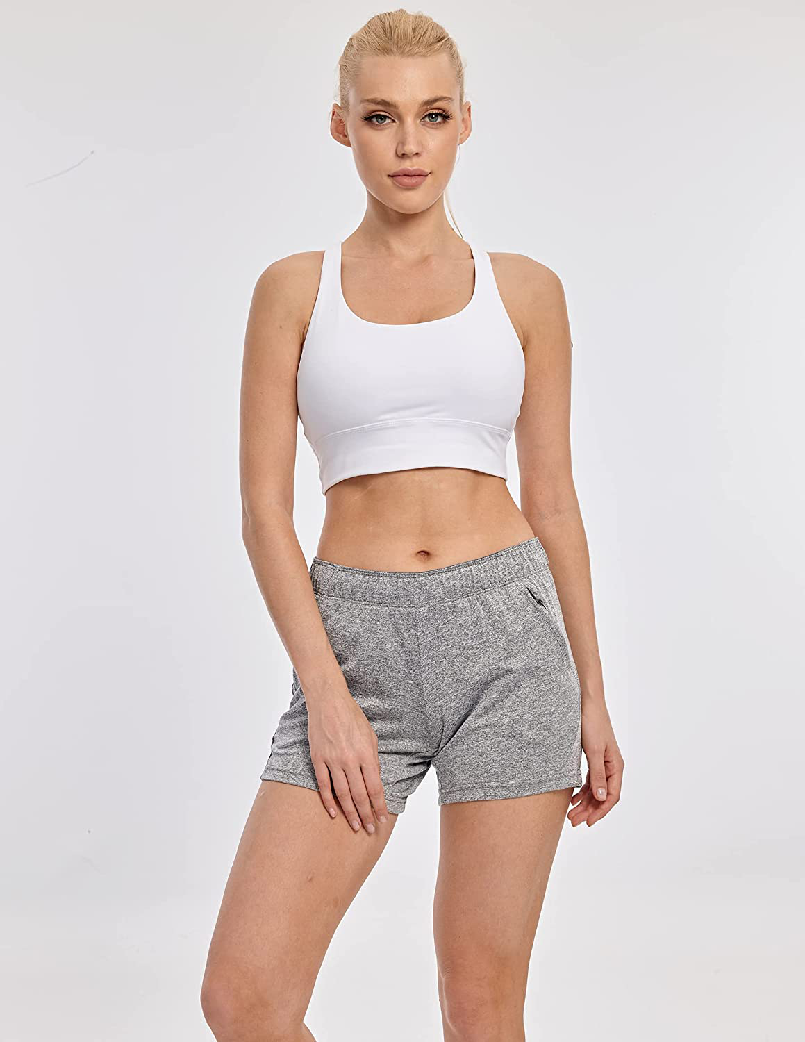 Liberty Imports 5 Pack Women'S 5" Quick Dry Yoga Training Shorts with Zipper Pockets Apparel & Accessories > Clothing > Shorts Kylie Max   