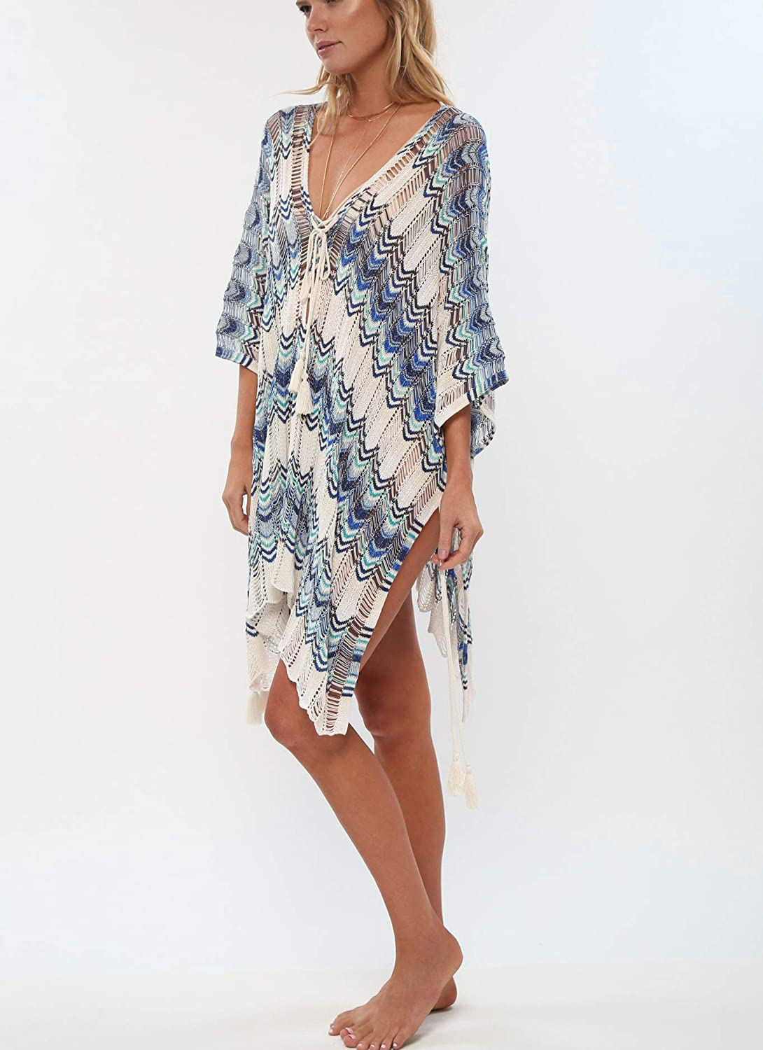Wander Agio Beach Swimsuit for Women Sleeve Coverups Bikini Cover up Net Apparel & Accessories > Clothing > Swimwear Kylie Max   