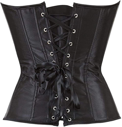 NIYIGEJI Satin Sexy Strong Boned Corset Lace up Overbust Waist Cincher Bustier Bodyshaper Top Apparel & Accessories > Clothing > Underwear & Socks > Lingerie NIYIGEJI   