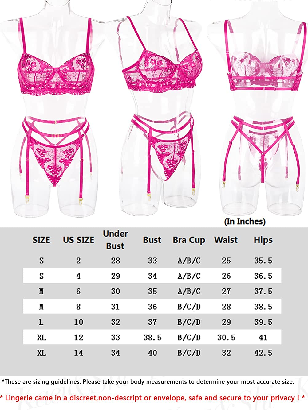 Kaei&Shi Sparkly Sequins, Heavily Embroidered, 3 Piece Lingerie（Without Stockings） Apparel & Accessories > Clothing > Underwear & Socks > Lingerie Kaei&Shi   