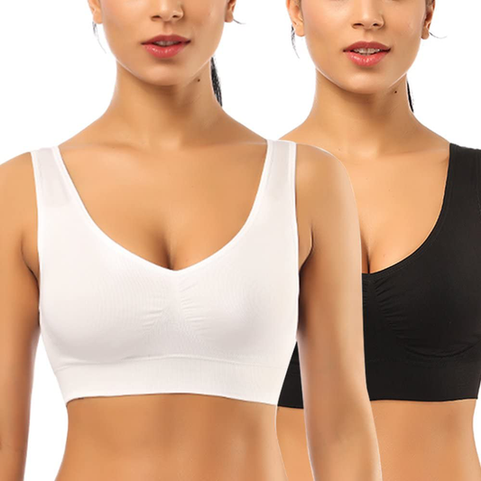 BESTENA Comfort Bra, 2 Pack Seamless Removable Pads Sleep Bras, Yoga Bra, Sports Bras for Women Apparel & Accessories > Clothing > Underwear & Socks > Bras Kylie Max   