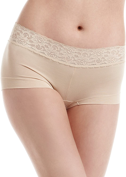 Maidenform Women'S Dream Cotton with Lace Boyshort Apparel & Accessories > Clothing > Underwear & Socks > Underwear Maidenform Latte Lift 5 
