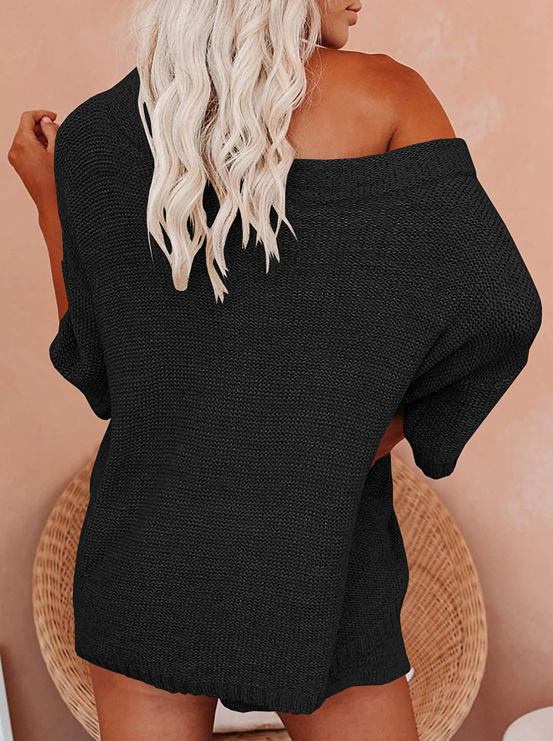 Ermonn Womens 2 Piece Outfits Sweater Sets off Shoulder Knit Tops Waist Short Suits Casual Pajama Set Apparel & Accessories > Clothing > Sleepwear & Loungewear Kylie Max   