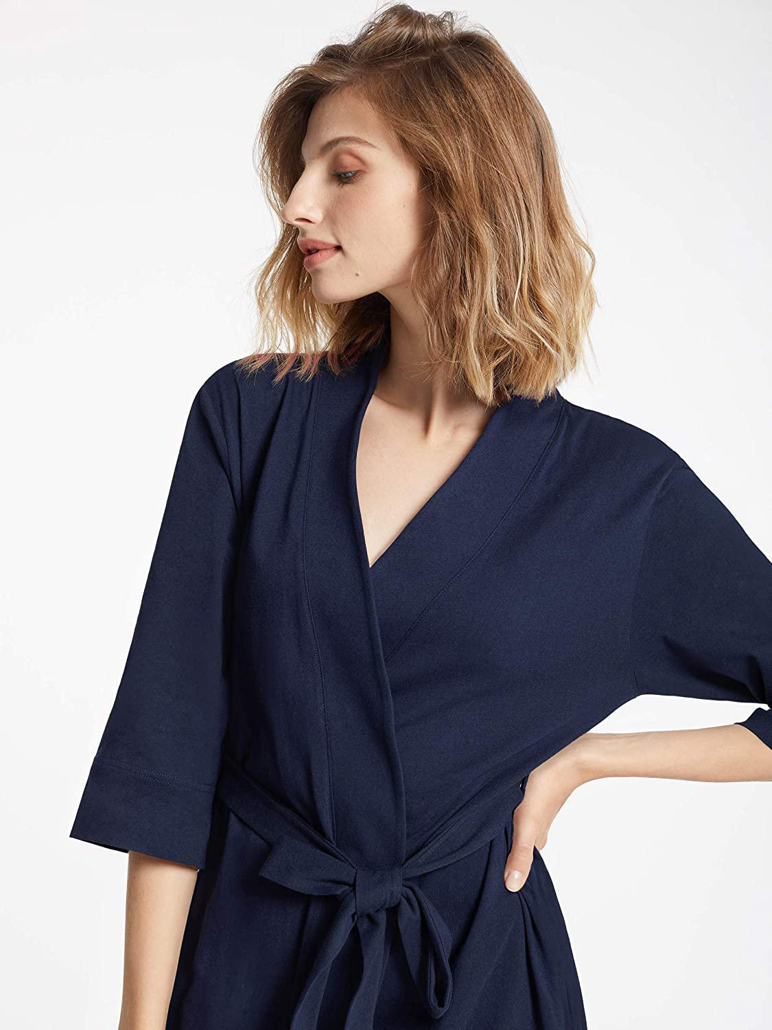 SIORO Women Cotton Kimono Robe Lightweight Robes Summer Fall Long Knit Bathrobe Soft Gowns Sleepwear Ladies Nightwear XS-3XL Apparel & Accessories > Clothing > Sleepwear & Loungewear > Robes KYLIE MAX   