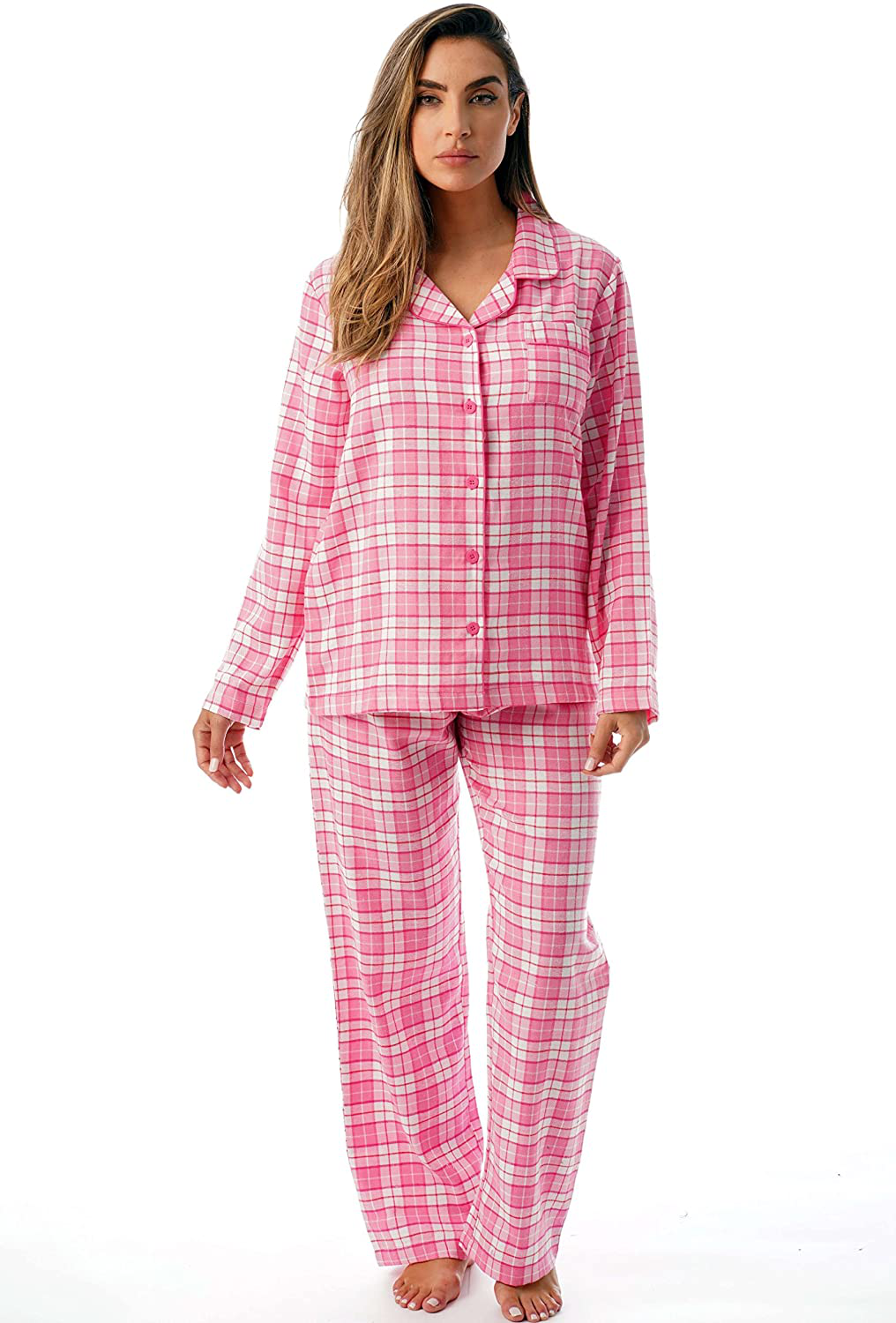 Just Love Long Sleeve Flannel Pajama Sets for Women Apparel & Accessories > Clothing > Sleepwear & Loungewear > Pajamas Just Love Coral Medium 