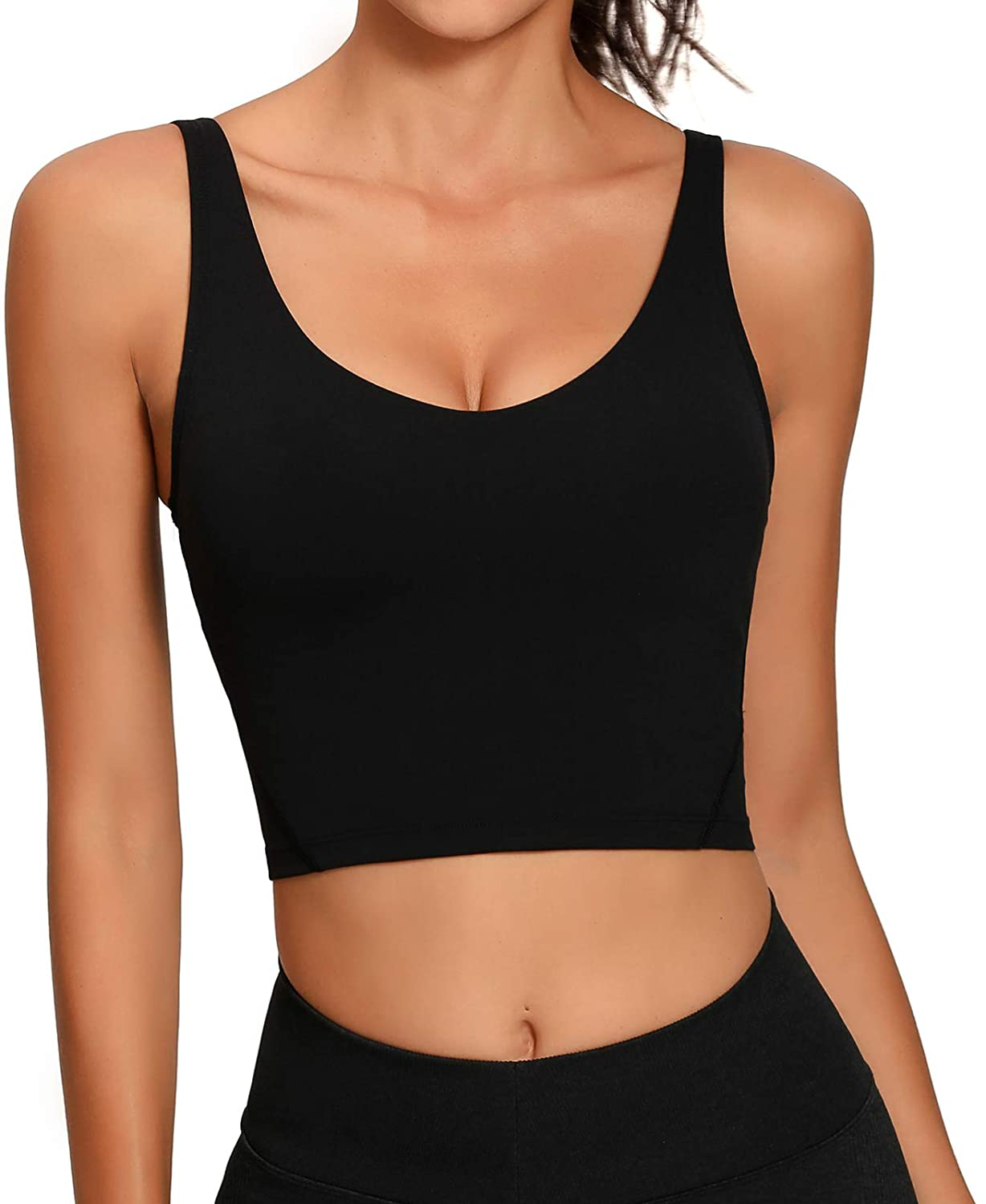 Lemedy Women Sports Bra Longline Crop Tank Top Padded Workout Running Yoga Apparel & Accessories > Clothing > Underwear & Socks > Bras Kylie Max   
