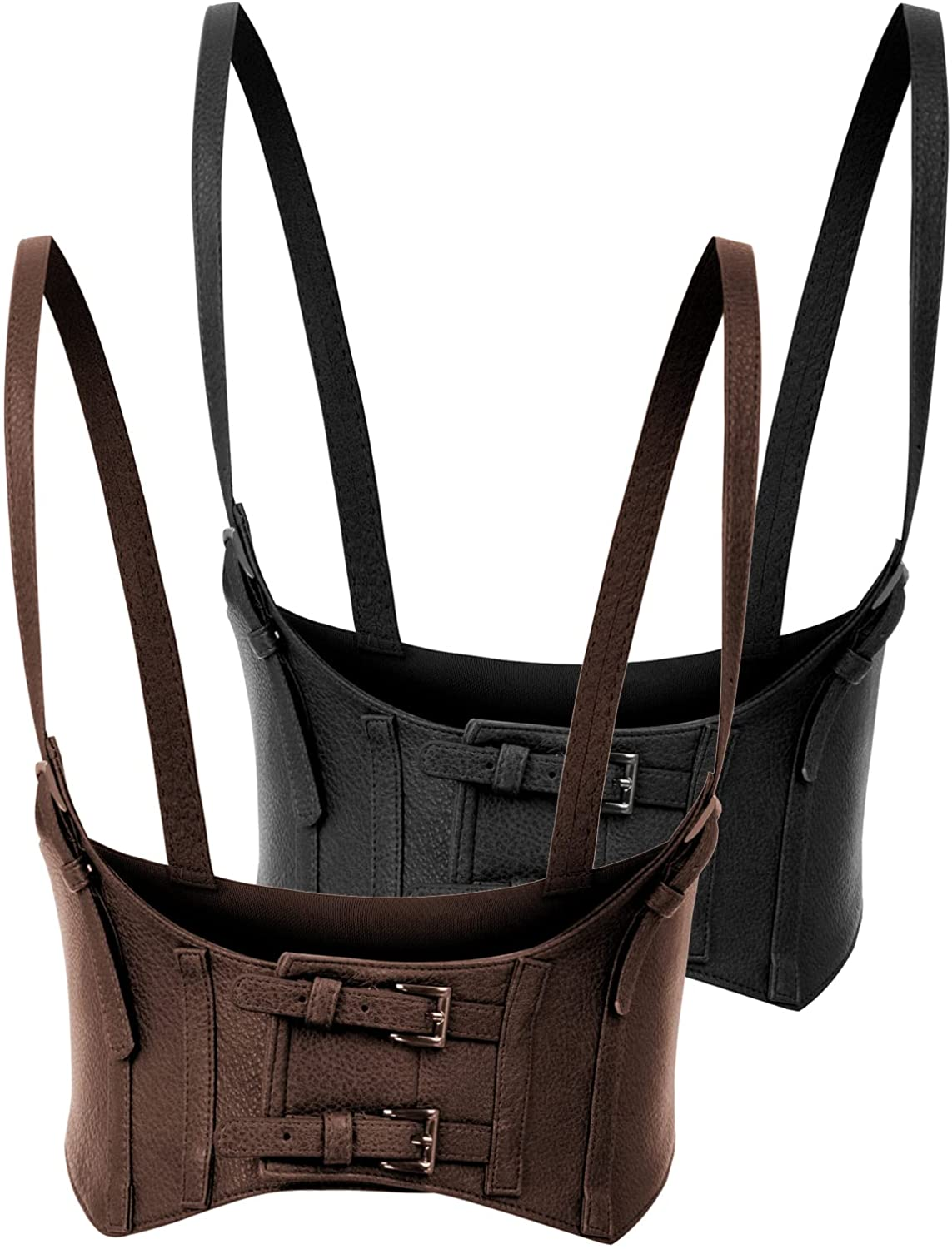 KANCY KOLE Women Fashion Faux Leather Waist Belt Steampunk Underbust Corset Apparel & Accessories > Clothing > Underwear & Socks > Lingerie KANCY KOLE   