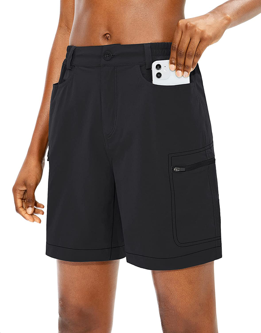Viodia Women'S Hiking Cargo Shorts Quick Dry Stretch Lightweight Camping Shorts for Women with Zipper Pockets Apparel & Accessories > Clothing > Shorts Kylie Max   