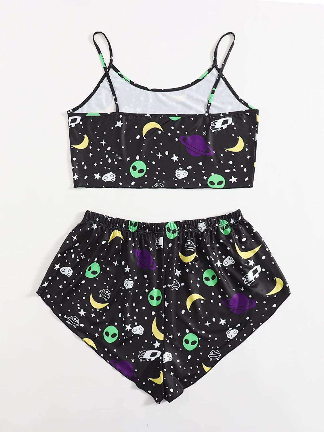 SOLY HUX Women'S plus Size Cartoon Print Cami Top and Shorts Pajama Set Sleepwear Apparel & Accessories > Clothing > Sleepwear & Loungewear Kylie Max   